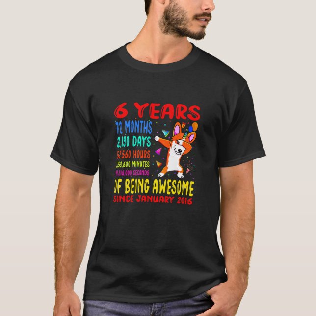 Camiseta Crianças De 6 Anos Sendo Incríveis 6 Birthday Cria (Frente)