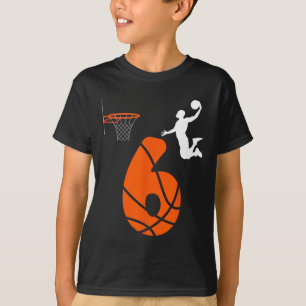 Camiseta Crianças de 6 anos, Slam Dunk é meu 6 Birthday Bas