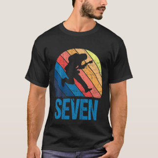Camiseta Crianças De 7 Anos 7 Aniversário Garoto Guitarrist
