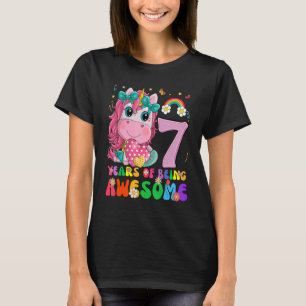 Camiseta Crianças de 7 anos 7 de aniversário Princesa Unida