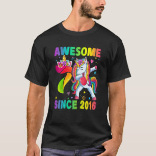 Camiseta Crianças de 7 anos 7 de aniversário Unicórnio Dabb