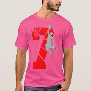 Camiseta Crianças de 7 anos 7 de basquete de basquete