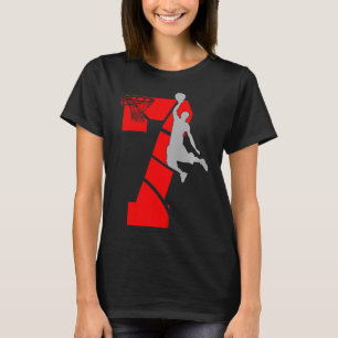 Camiseta Crianças de 7 anos 7 de basquete de basqueteTema d