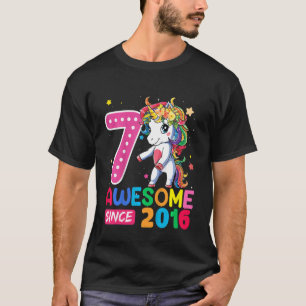 Camiseta Crianças de 7 anos adolescentes que usam o 7 Unico