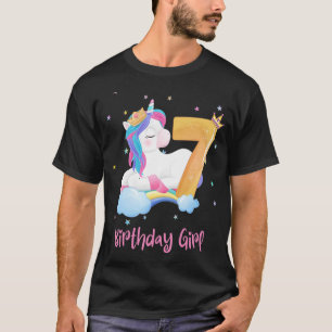 Camiseta Crianças de 7 Anos de Idade do 7 Unicórnio