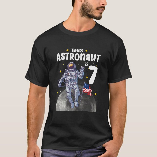 Camiseta Crianças de 7 anos Este astronauta é 7 de aniversá (Frente)