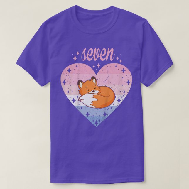 Camiseta Crianças De 7 Anos Fofo Para 7 Bday Garota De Aniv (Frente do Design)