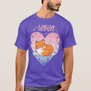 Camiseta Crianças De 7 Anos Fofo Para 7 Bday Garota De Aniv