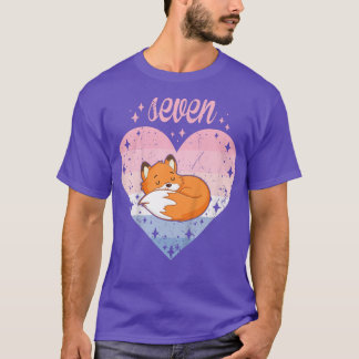 Camiseta Crianças De 7 Anos Fofo Para 7 Bday Garota De Aniv