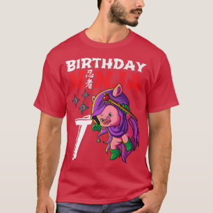 Camiseta Crianças de 7 anos Kawaii Cute Pig Japonês 3º Páss