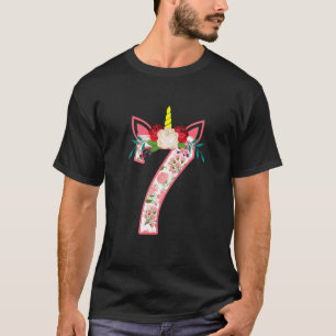 Camiseta Crianças de 7 anos Meninas 7 de Aniversário de 7 a