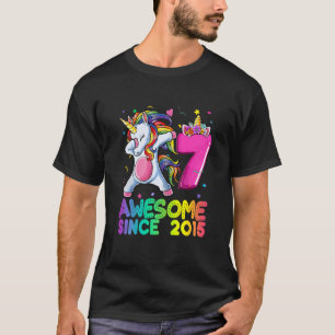 Camiseta Crianças De 7 Anos Meninas A Dabbing Unicorn Sinc