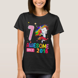 Camiseta Crianças de 7 anos Meninas adolescentes Unicorn 7 