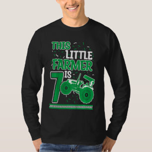 Camiseta Crianças de 7 anos Menino Trator Pequeno Farmador