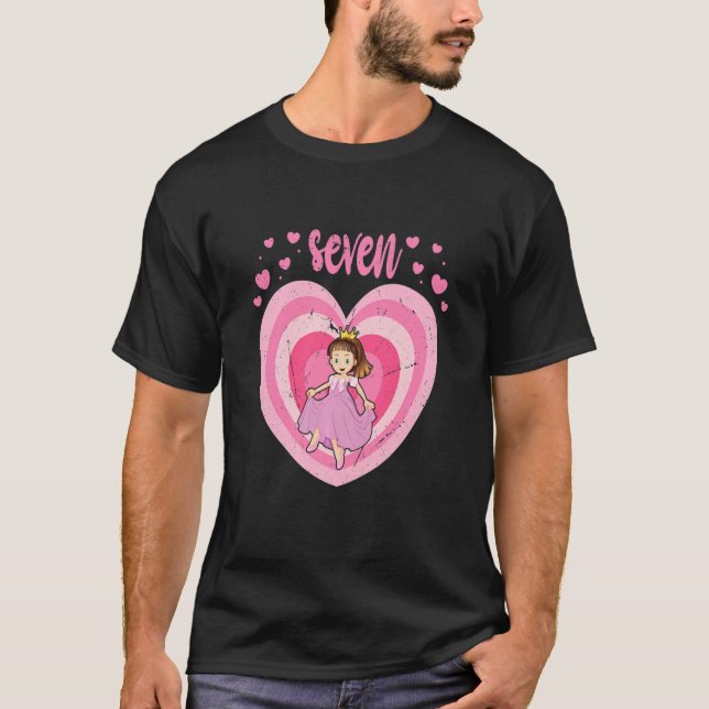 Camiseta Crianças de 7 anos Princesa Gira 7 B (Frente)