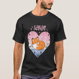 Camiseta Crianças de 7 anos Raposa Cura de Aniversário 7 B 