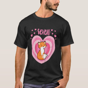 Camiseta Crianças de 7 anos Raposa Cura de Aniversário 7 B 