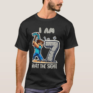 Camiseta Crianças de 7 anos Sigma Pixel Art Mineração do Jo
