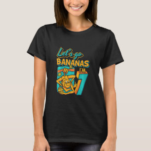 Camiseta Crianças de 7 anos Vamos vão bananas 7 macaco