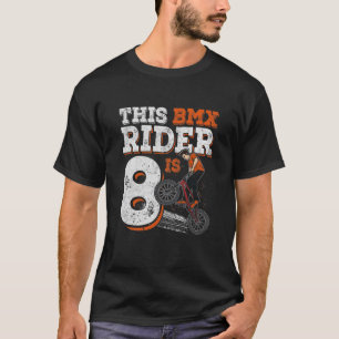 Camiseta Crianças de 8 anos BMX 8° aniversário BMX Biker