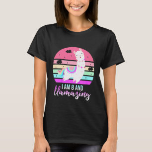 Camiseta Crianças de 8 Anos de Idade 8º Aniversário Llamazi
