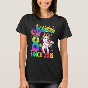 Camiseta Crianças de 8 anos desde 2015 Flexibindo Unicórnio