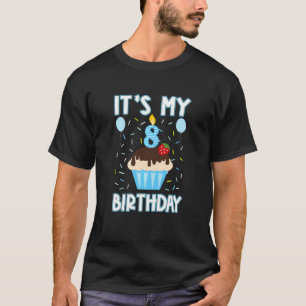 Camiseta Crianças de 8 anos é meu oitavo aniversário