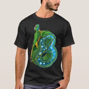 Camiseta Crianças de 8 anos Lizard Reptile 8º aniversári
