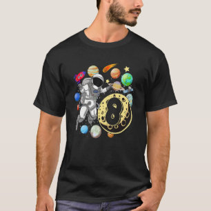 Camiseta Crianças de 8 anos Menino de aniversário astronaut