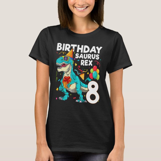 Camiseta Crianças de 8 anos Menino e Garota 8º aniversário  (Frente)