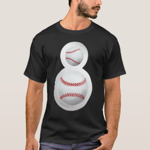 Camiseta Crianças de 8 anos no aniversário do Legal Basebal