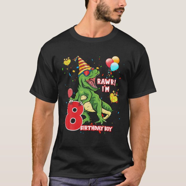 Camiseta Crianças De 8 Anos - Oitava Presente De Aniversári (Frente)