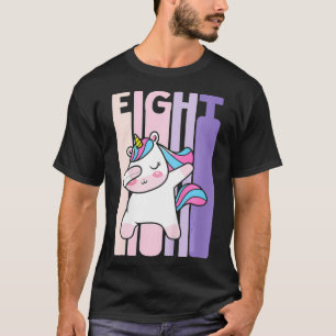 Camiseta Crianças de 8 anos Tema do Unicórnio Cute do Unicó