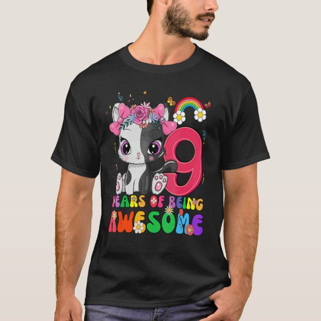 Camiseta Crianças de 9 anos adolescentes 9º aniversário gar (Frente)