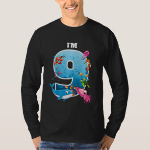 Camiseta Crianças de 9 anos de idade Aves de baleia de aniv