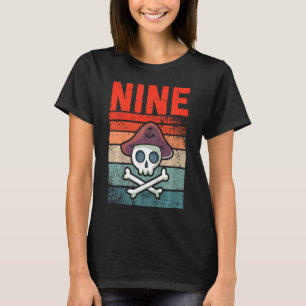 Camiseta Crianças de 9 anos de idade Festa de Pirata de 9 d