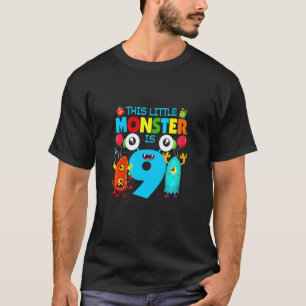 Camiseta Crianças De 9 Anos Este Pequeno Monstro É O 9º Nas