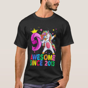 Camiseta Crianças De 9 Anos Incrível Desde 2013 Dabbing Uni