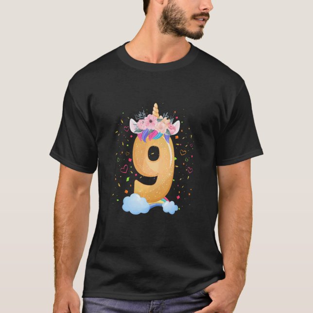 Camiseta Crianças de 9 anos Meninas de 9 de aniversário Men (Frente)