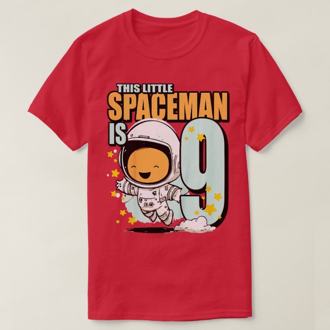 Camiseta Crianças de 9 anos Menino de aniversário astronaut (Frente do Design)