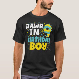 Camiseta Crianças de 9 anos Menino do 9.º aniversário Dinos