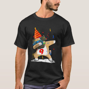 Camiseta Crianças de 9 anos Pug Dabbing 9º aniversário Boy 