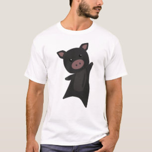 Camiseta Crianças De Animais Cudos Pretos De Porco Preto