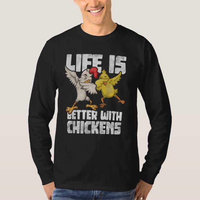 Camiseta Crianças De Animais Que Davam Galo Dab Hen Chicken (Frente)