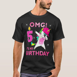 Camiseta Crianças de Aniversário 5, OMG! É o meu 5 Anive