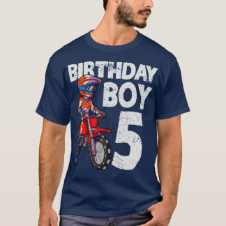 Camiseta Crianças de Aniversário de 5 Motocross MX 5 anos