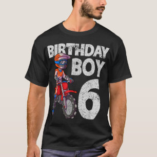 Camiseta Crianças de aniversário de 6 motocross MX 6 anos