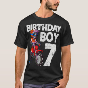 Camiseta Crianças de Aniversário de 7 Motocross MX 7 anos