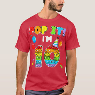 Camiseta Crianças De Aniversário Pop De Ti Tem 10 Anos 10º