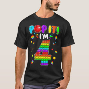 Camiseta Crianças de aniversário Pop, tenho 4 anos, quarto